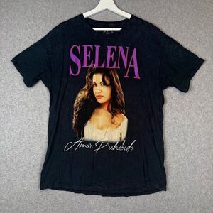 Selena Adult Large Black Short Sleeve T-Shirt Amor Prohibido